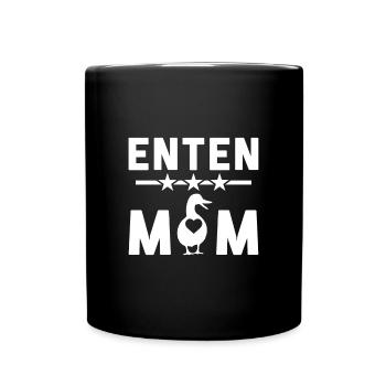 Enten Mom Gummiente Herz Und Sterne Ente - Tasse einfarbig - Schwarz - Vorne