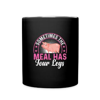 Sometimes your food has your feet vegan or - Full Colour Mug - black - Front