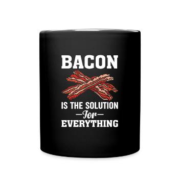 Bacon is the solution to all ham - Full Colour Mug - black - Front
