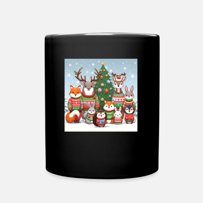 Animaux de pull de Noël moches pour Noël - Mug uni - noir