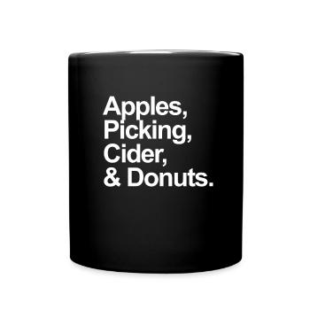 Äpfel pflücken Apfelwein und Donuts Apple Picking - Tasse einfarbig - Schwarz - Vorne