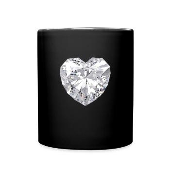 Diamond Heart Gemstone Jewelry - Full Colour Mug - black - Front