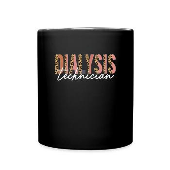 Dialyse -Techniker Cheetah Print Hämodialyse - Tasse einfarbig - Schwarz - Vorne
