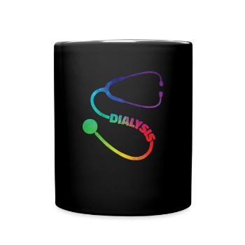 Dialyse -Stethoskop -Hämodialyse -Techniker - Tasse einfarbig - Schwarz - Vorne