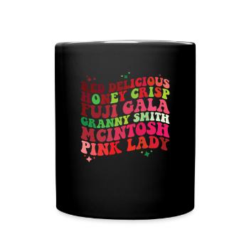Arten von Äpfeln Apple Liebhaber Apple Orchard Pic - Tasse einfarbig - Schwarz - Vorne