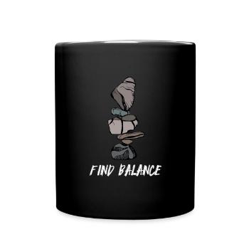 Empiler des pierres, équilibrer les couches - Mug uni - noir - Devant