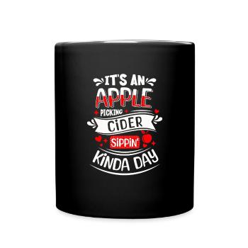 Es ist ein Apfelwein, der ein bisschen Tag sippt - Tasse einfarbig - Schwarz - Vorne