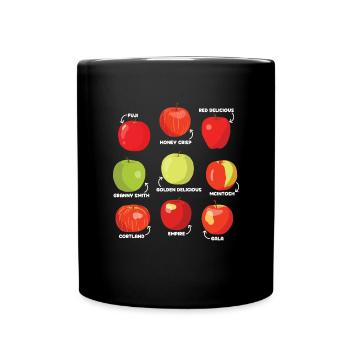 Arten von Äpfeln Apple Liebhaber Apple Orchard Pic - Tasse einfarbig - Schwarz - Vorne