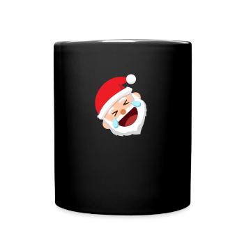 Santa rollRofl Emoticon ShirtWeihnacht Emoticon Ko - Tasse einfarbig - Schwarz - Vorne