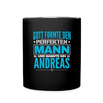 Andreas Name Design - Tasse einfarbig - Schwarz - Vorne