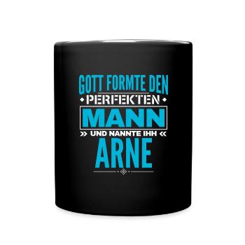 Arne Name Design - Tasse einfarbig - Schwarz - Vorne