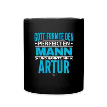 Artur Name Design - Tasse einfarbig - Schwarz - Vorne