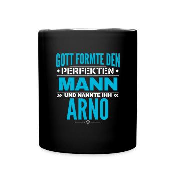 Arno Name Design - Tasse einfarbig - Schwarz - Vorne