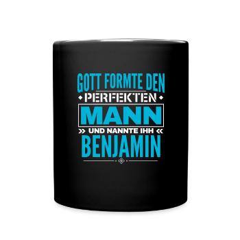 Benjamin Name Design - Tasse einfarbig - Schwarz - Vorne