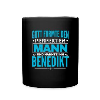 Benedikt Name Design - Tasse einfarbig - Schwarz - Vorne