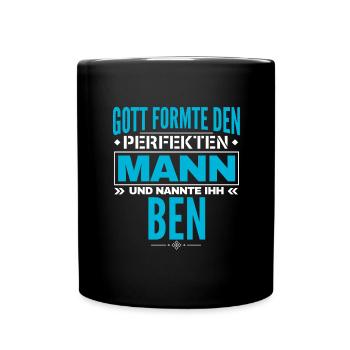 Ben Name Design - Tasse einfarbig - Schwarz - Vorne
