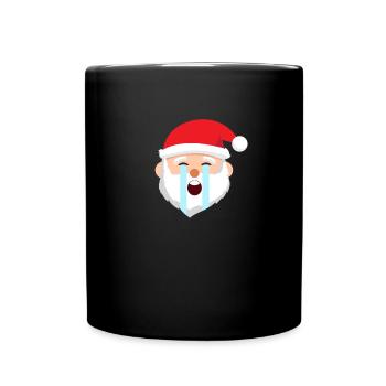 Santa Emoticons, die lautes Weihnachtsemoticon wei - Tasse einfarbig - Schwarz - Vorne