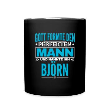 Björn Name Design - Tasse einfarbig - Schwarz - Vorne