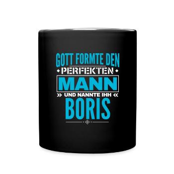 Boris Name Design - Tasse einfarbig - Schwarz - Vorne