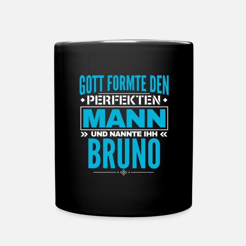 Bruno Name Design - Tasse einfarbig - Schwarz