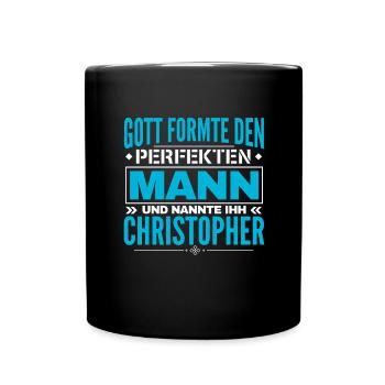 Christopher Name Design - Tasse einfarbig - Schwarz - Vorne