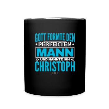 Christoph Name Design - Tasse einfarbig - Schwarz - Vorne