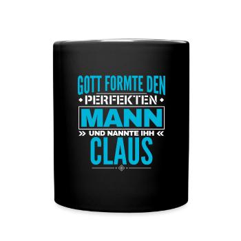 Claus Name Design - Tasse einfarbig - Schwarz - Vorne