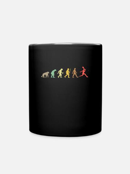Vintage Squash Retro Squash Racket Evolution - Full Colour Mug - black