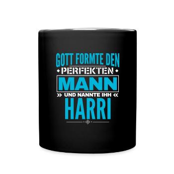 Harri Name Design - Tasse einfarbig - Schwarz - Vorne
