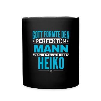 Heiko Name Design - Tasse einfarbig - Schwarz - Vorne
