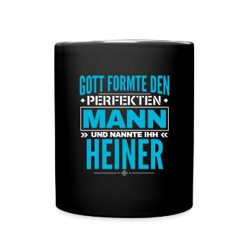 Heiner Name Design - Tasse einfarbig - Schwarz - Vorne
