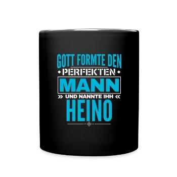 Heino Name Design - Tasse einfarbig - Schwarz - Vorne