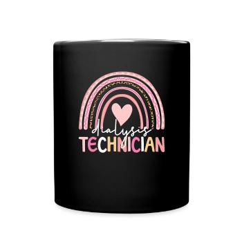 Dialyse -Techniker Boho Regenbogen Hämodialyse Tec - Tasse einfarbig - Schwarz - Vorne
