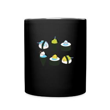 Süß Wellensittich Sushi Japan Kawaii - Tasse einfarbig - Schwarz - Vorne