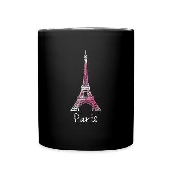Paris Eiffelturm France Frankreich - Tasse einfarbig - Schwarz - Vorne