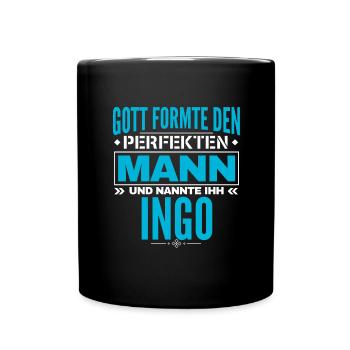 Ingo Name Design - Tasse einfarbig - Schwarz - Vorne