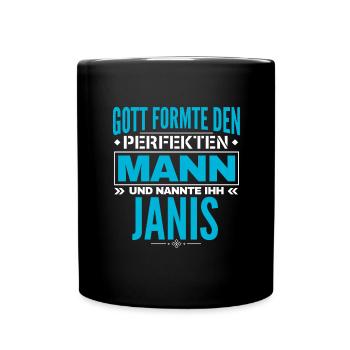 Janis Name Design - Tasse einfarbig - Schwarz - Vorne