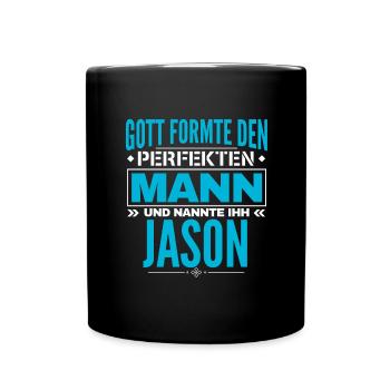 Jason Name Design - Tasse einfarbig - Schwarz - Vorne
