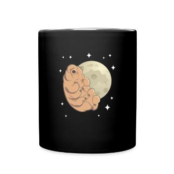 Tardigrades, Moon, Stars, Space - Full Colour Mug - black - Front
