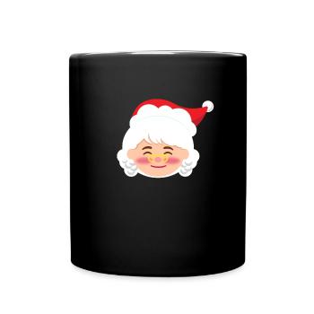 Frau Claus Emoticons erröten Weihnachten Frau Clau - Tasse einfarbig - Schwarz - Vorne