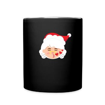 Frau Claus Emoticons blasen Küsse Weihnachten - Tasse einfarbig - Schwarz - Vorne
