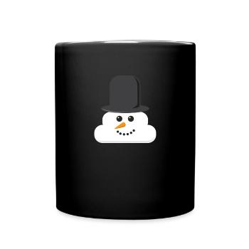 Snowman Poop Weihnachten Emoticon Kinder Schneeman - Tasse einfarbig - Schwarz - Vorne