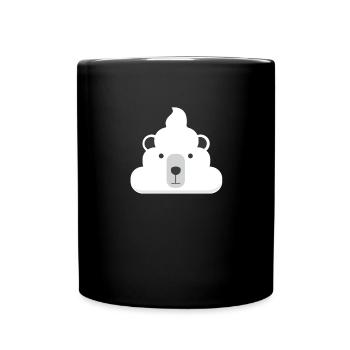 Eisbär Poop Weihnachten Emoticon Kids Polar Bär - Tasse einfarbig - Schwarz - Vorne