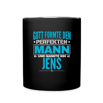 Jens Name Design - Tasse einfarbig - Schwarz - Vorne