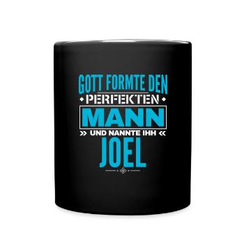 Joel Name Design - Tasse einfarbig - Schwarz - Vorne