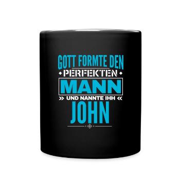 John Name Design - Tasse einfarbig - Schwarz - Vorne