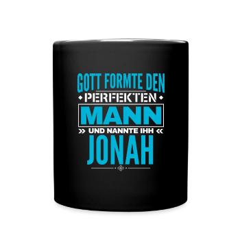 Jonah Name Design - Tasse einfarbig - Schwarz - Vorne