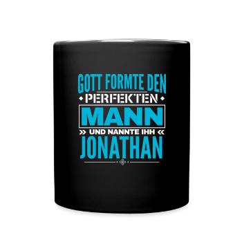 Jonathan Name Design - Tasse einfarbig - Schwarz - Vorne