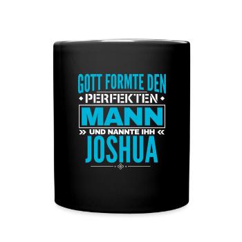 Joshua Name Design - Tasse einfarbig - Schwarz - Vorne