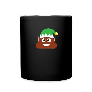 Elf Poop Weihnachten Emoticon Kids Elf Poop - Tasse einfarbig - Schwarz - Vorne